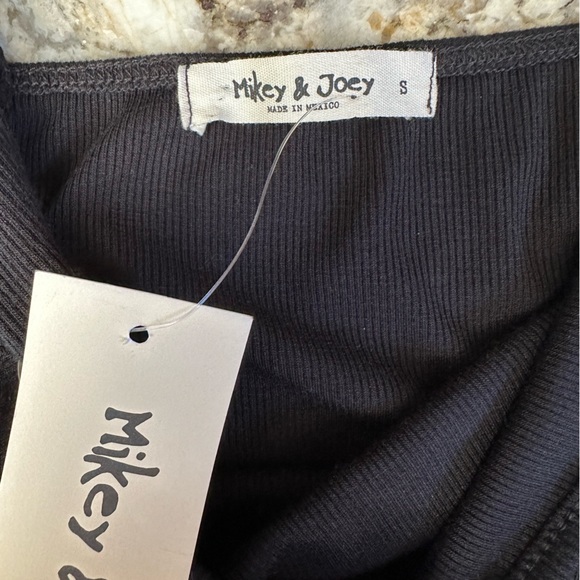 Mikey and Joey sz Small tank bodysuit black button decor snap at crotch. NWT - Picture 4 of 6
